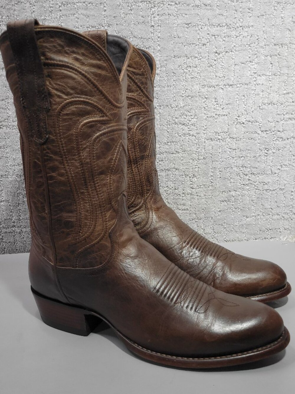 Tecovas The Cartwright Men's US Size 10D Cafe Goat Pull on Cowboy Boots - Picture 6 of 14